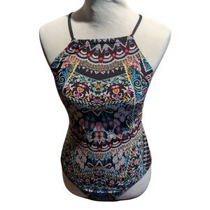 Laundry by Shelli Segal L One Piece Swimsuit Colorful Paisley Print